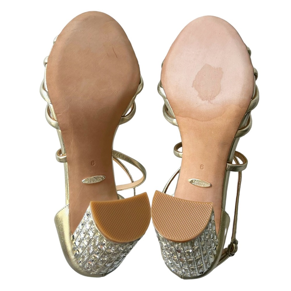 Badgley Mischka Soria Metallic Rhinestone Heels | 9 - Picture 9 of 11